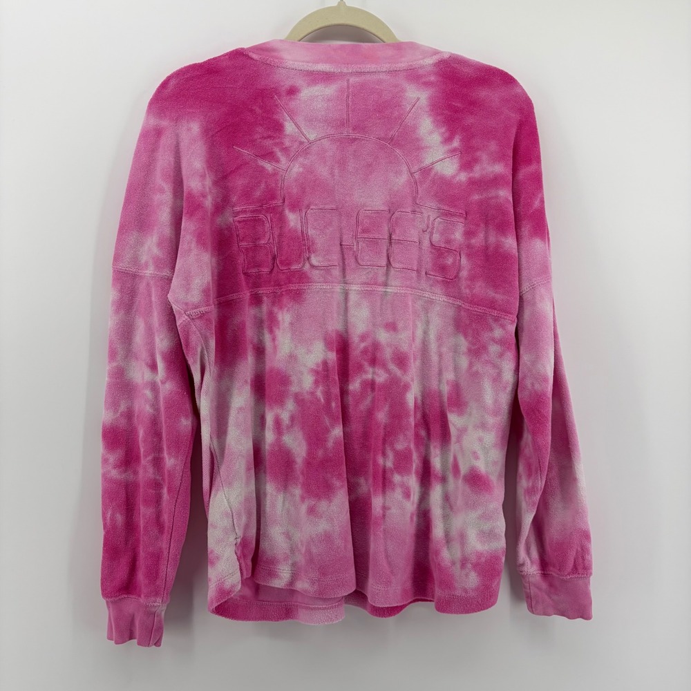 Bucees‎ Pink Tie Dye Spirit Jersey Sweatshirt XS Long Sleeve V Neck Cotton Blend - Picture 3 of 6